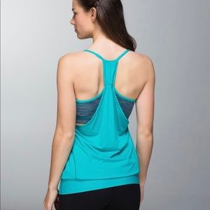 Lululemon No limits Tank-Blue Tropics -Size 6 Good Condition